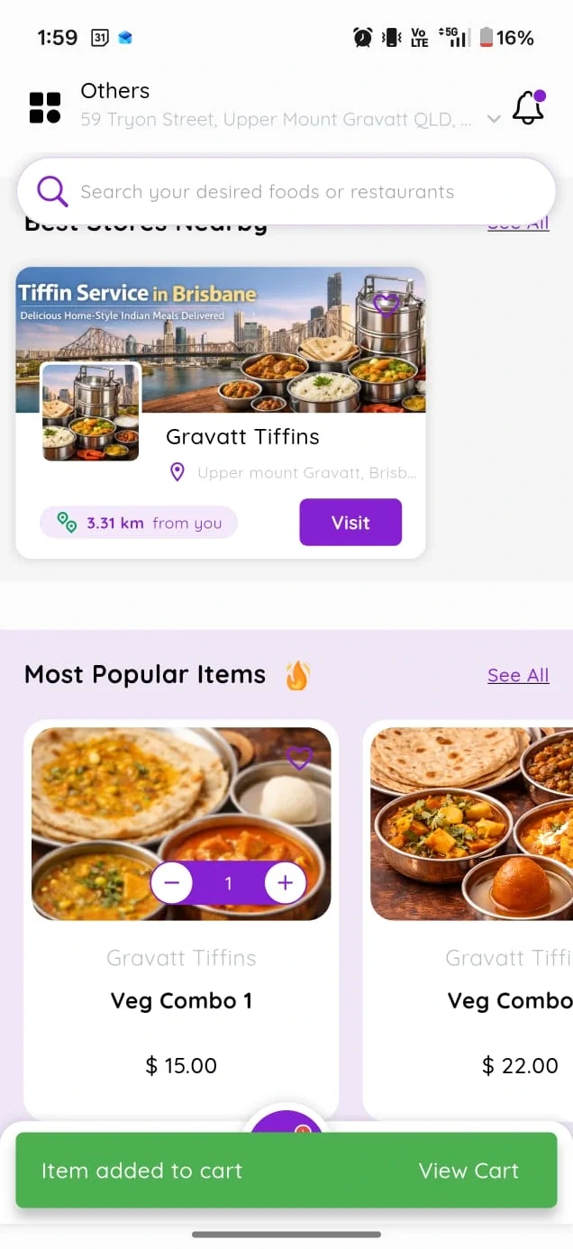 South Asian tiffin and home meal options in Brisbane